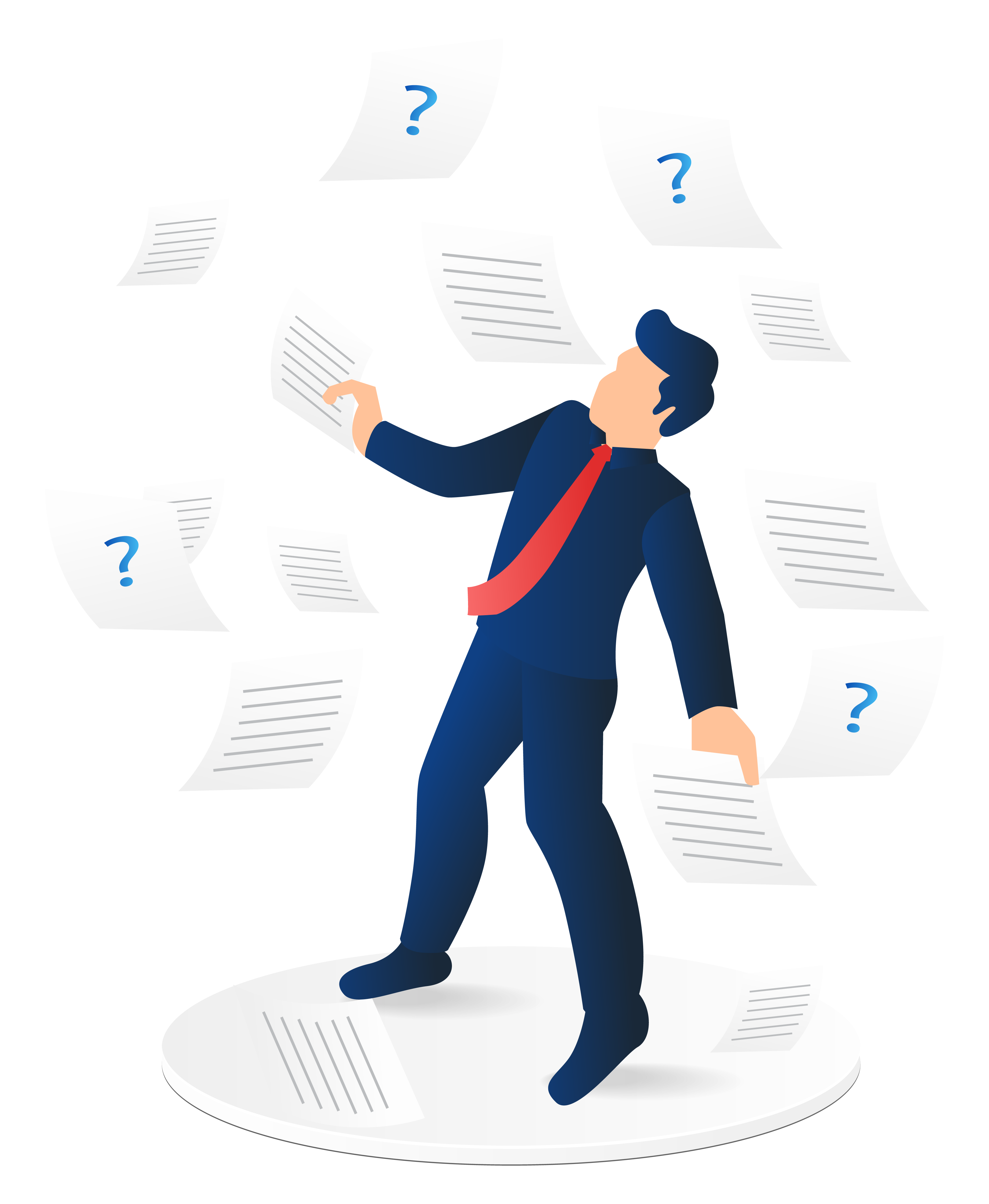 Business professional with spreadsheets